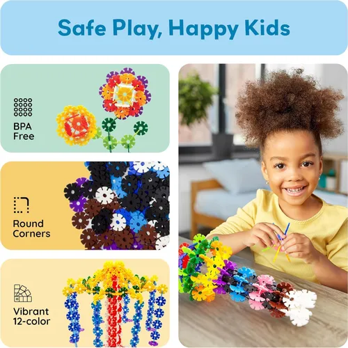 Miniatura 6 de PicassoTiles Juego de 600 fichas de construcción entrelazadas con bloques de disco creativos, juguetes de aprendizaje STEM para educación temprana