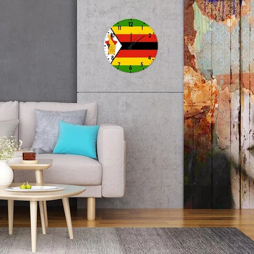Miniatura 281 de Cheyan Reloj de pared con bandera de Canadá de 12 pulgadas, silencioso, sin tictac, de PVC, funciona con pilas, reloj redondo decorativo, regalo