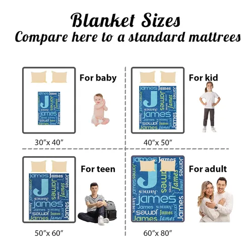 Miniatura 6 de Manta personalizada con nombre para niños, manta personalizada con nombre de bebé súper suave para niños y niñas, manta con monograma con nombre