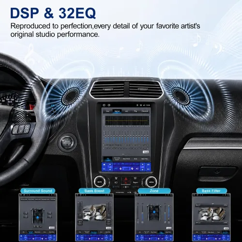 Miniatura 6 de (4 GB + 64 GB) Actualización estéreo de radio de coche para Ford Explorer 2011-2019, unidad principal de 8 núcleos, pantalla táctil de 9.7 pulgadas