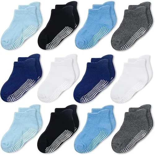 Miniatura 22 de CozyWay Baby & Toddler Socks with Grippers Non Slip Ankle Grip Socks For Boys and Girls - Comfy Soft Cotton - 12 Pack