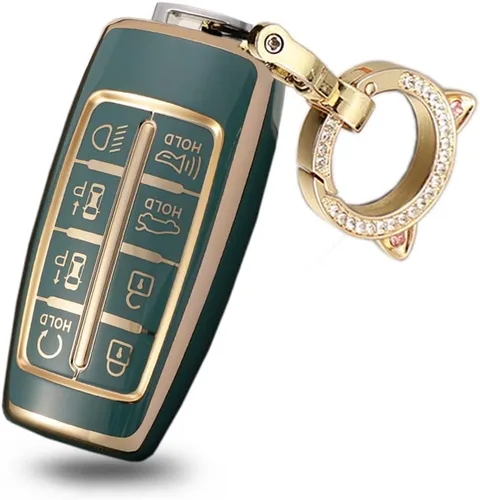 Miniatura 6 de ontto Funda inteligente para llavero con llavero de protección completa suave para Hyundai Genesis G70 GV70 G80 GV80 G90 GV90 2020-2023 (beige)