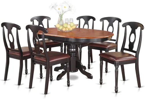 Miniatura 8 de East West Furniture KENL5-BLK-LC - Juego de mesa y sillas de cocina de 5 piezas, incluye una mesa de comedor ovalada con hoja de mariposa y 4 sillas