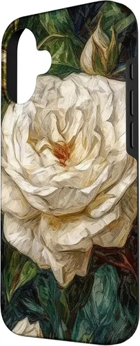 Miniatura 2 de iPhone 16 Van Gogh Art White Flower White Roses Case