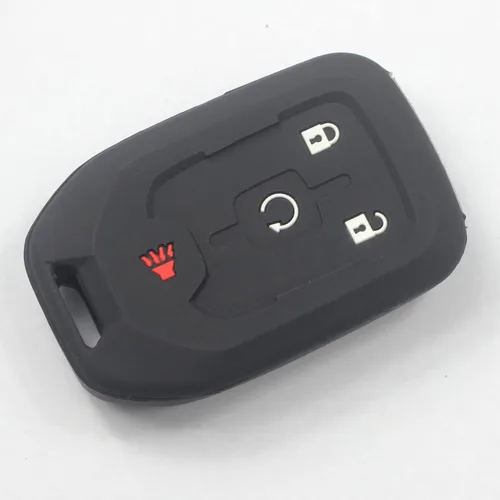 Miniatura 4 de 2 fundas de silicona de goma negra con 4 botones para llavero inteligente sin llave compatible con GMC Acadia Terrain 2017-2022, 2 piezas negro