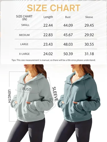 Miniatura 5 de AUTOMET Sudaderas con capucha para mujer, con media cremallera, chaquetas de vellón, tops de gran tamaño, trajes de otoño, ropa de moda de invierno