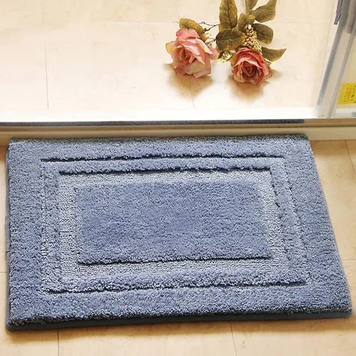 Alfombra de baño de felpa súper suave para baño, alfombra de baño gruesa antideslizante para interiores, alfombra de ducha para baño, bañera, Azul