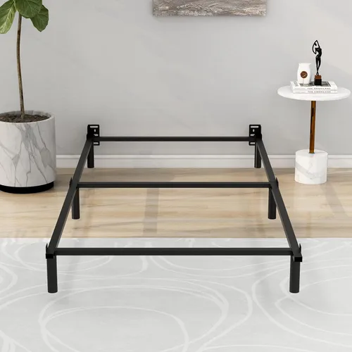 Miniatura 9 de NNV Base de cama de metal King de 7 pulgadas, plataforma resistente de 9 patas, base de soporte para somier y base de colchón, fácil montaje, sin