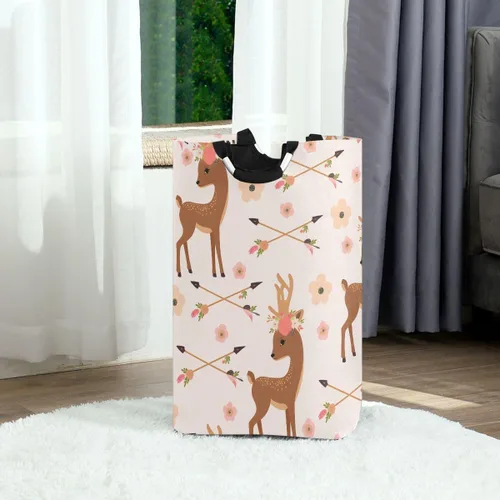 Miniatura 2 de senya Cesta de almacenamiento grande de ciervos con flechas de flores, organizador plegable, cesta de lavandería para guardería, ropa, juguetes