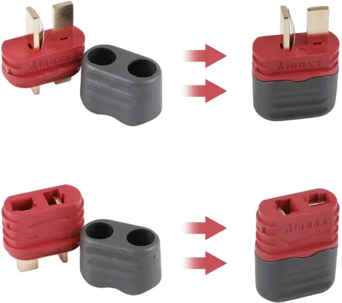 Miniatura 9 de Amass - 10 pares de conectores en T actualizados de la funda Deans Conector Deans Plug para piezas RC (10 pares de enchufe en T)