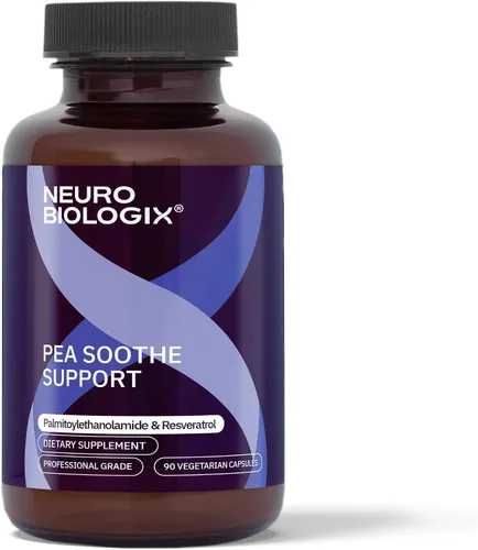 Neurobiologix Apoyo calmante de guisantes para hombres y mujeres, fórmula de guisantes y resveratrol para comodidad, movilidad, salud nerviosa y