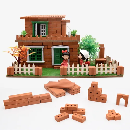 Miniatura 4 de Woohome 100 piezas de mini ladrillos pequeños para paisajismo, ladrillos en miniatura, ladrillos pequeños para manualidades, ladrillos falsos