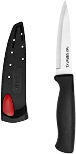Miniatura 7 de Farberware Edgekeeper – Cuchillo de carnicero de 15 cm con cubierta autoafilable, cuchillo de cocina de acero inoxidable de alto carbono con mango