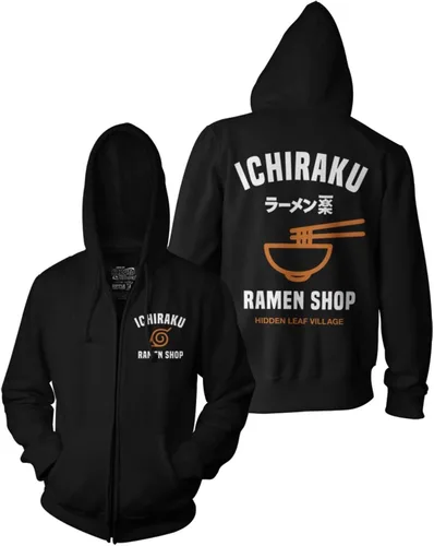 Ripple Junction Naruto Shippuden Ichiraku Ramen Shop Anime - Sudadera de forro polar con cremallera para adultos, con licencia oficial
