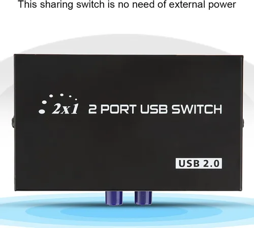 Miniatura 5 de ASHATA Interruptor manual para uso compartido USB 2.0 de 2/4 puertos, interruptor de escáner de impresora, interruptor de uso compartido USB