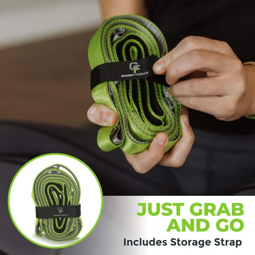 Miniatura 6 de Gradient Fitness Stretching Strap for Physical Therapy, 12 Multi-Loop Stretch Strap 1" W x 8' L, Neoprene Handles, Physical Therapy Equipment, Yoga
