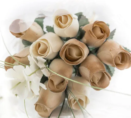 Miniatura 22 de Ramos originales de rosas de madera en 1, 2, o 3 docenas, Madera de abedul, 1 Docena