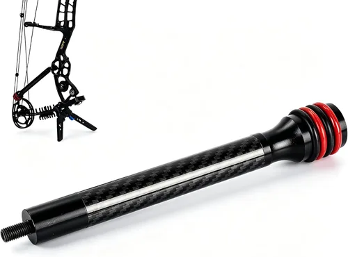 Miniatura 10 de Estabilizador de arco de 6 ″/8 ″ - Barra de equilibrio de arco de fibra de carbono con sistema de amortiguación para arco compuesto/recurvo Equipo 8