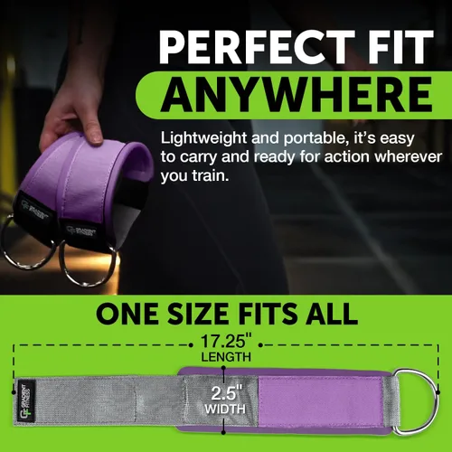 Miniatura 7 de Gradient Fitness Correas de tobillo (paquete de 2) Correa de tobillo para máquina de cable, bandas de tobillo para entrenamiento, correa