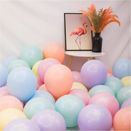 Miniatura 8 de Globos pastel de 12 pulgadas, 100 globos de color arcoíris de color caramelo de macarrón para bodas, cumpleaños, baby shower, suministros