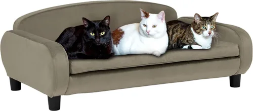Miniatura 15 de Paws & Purrs Sofá cama para gatos, sofá para mascotas para gatos de interior, camas elevadas para gatos con funda de colchón extraíble lavable