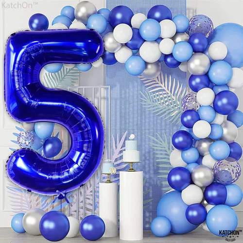 Miniatura 662 de KatchOn, Globo grande azul número 2 de 40 pulgadas Decoraciones de cumpleaños de Baby Shark para niño de 2 años Globo azul número 2 Globo