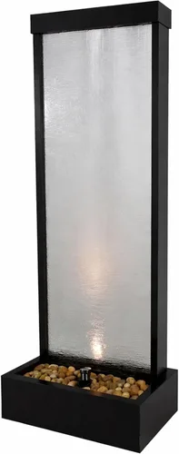 Miniatura 9 de Alpine Corporation MLT170S - Fuente de cascada para interiores y exteriores de 48 pulgadas con luz LED, moderna fuente de agua de pared negra