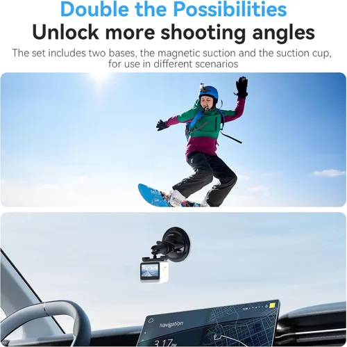 Miniatura 6 de Levigo Gimble - Soporte de dirección de liberación rápida para cámara y base de succión magnética compatible con DJI Osmo Pocket 3, soporte
