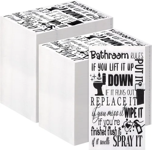 200 servilletas desechables para baño, toallas de papel para invitados, reglas de baño, toallas de mano desechables para habitación, boda,