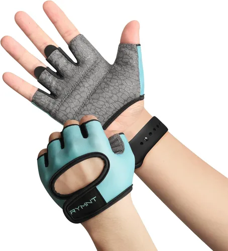 Miniatura 2 de Guantes de levantamiento de peso mínimo, guantes cortos de microentrenamiento con almohadillas de agarre y protección completa de la palma y agarre