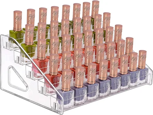 Miniatura 10 de JessLab Organizador de esmalte de uñas, 3 niveles de acrílico transparente para lentes de sol y aceite esencial, organizador de maquillaje