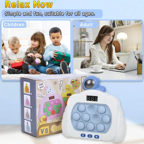 Miniatura 4 de Juguetes Fidget Pop de Empuje Rápido para Niños y Adultos, 12 Modos de Juego Mejorados con Luces, Juguete de Mano de Burbujas de Empuje Rápido