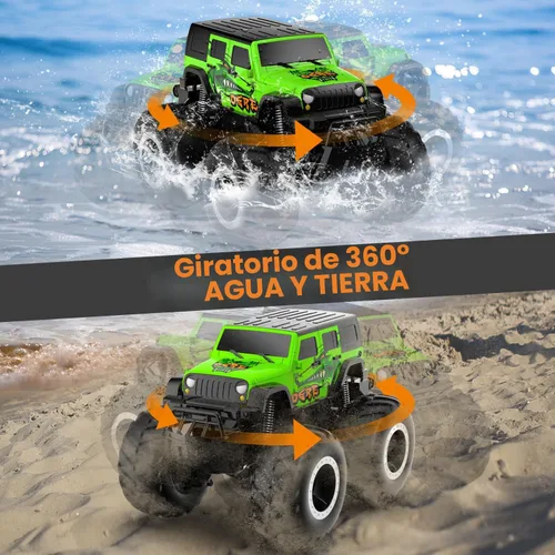 Miniatura 3 de STEMTRON - Coche de control remoto anfibio para niños de 2.4GHz 1:16 todoterreno fuera de carretera, camión monstruo impermeable para niños