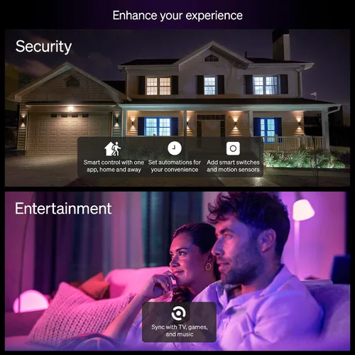 Miniatura 7 de Philips Hue Essential - Bombilla LED inteligente A19, ambiente blanco y color, base E26, 8.8W, 2200K-6500K, 800 lúmenes, regulable, funciona