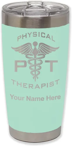 Miniatura 35 de LaserGram PT Physical Therapeut, vaso aislado al vacío de 20 onzas, grabado personalizado incluido (negro)