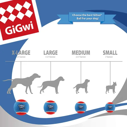 Miniatura 9 de Gigwi Pelota de tenis chirriante para perros, pelota interactiva para perros pequeños y medianos, juguete de goma colorido y de rebote alto de 2.5