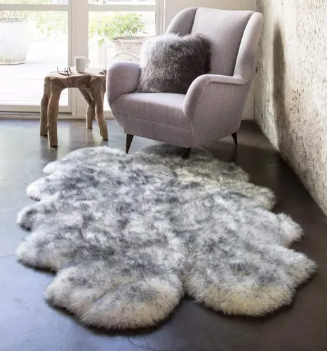Miniatura 21 de HUAHOO Alfombra de oveja auténtica de alta calidad, piel de oveja australiana, esponjosa, de lujo, natural, de piel de cordero esponjosa