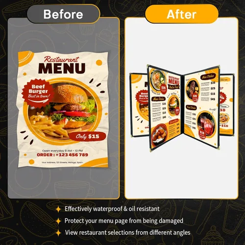 Miniatura 4 de Fundas de menú de 8.5 x 11 pulgadas Paquete de 30 fundas transparentes para menú de recetas de restaurante para cocina, bebida, vino, cubiertas