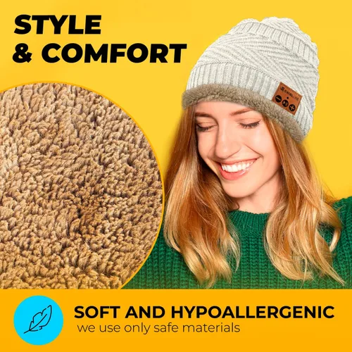 Miniatura 7 de Gorro inalámbrico Bluetooth con bufanda Gorro para auriculares Gorro inalámbrico con Bluetooth