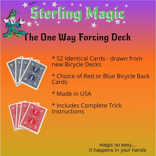 Miniatura 4 de Ted's Sterling Magic Bicicleta de corte de fábrica en blanco y negro Joker Trick Deck (azul fuerza unidireccional)