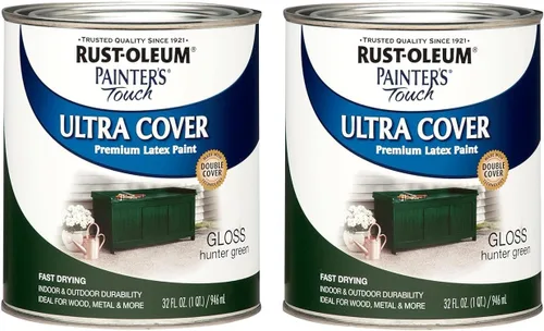 Miniatura 41 de Rust-Oleum Brush On Paint 224430T Painter's Touch - Pintura de látex, cuarto de galón, imprimación blanca plana acrílica, 32 onzas líquidas