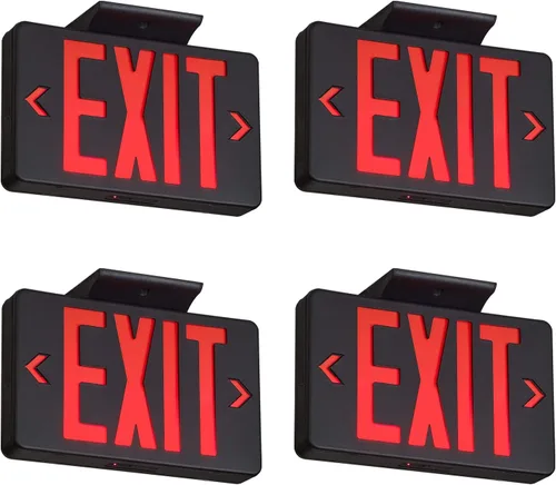 Miniatura 12 de TANLUX Señal de Salida Roja con Carcasa Negra, Luz LED de Salida de Emergencia con Batería de Respaldo, Listado UL, Letreros de Salida Cableados