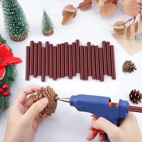 Miniatura 4 de ENPOINT Barras de pegamento caliente rojo vino, 24 barras de pegamento termofusible tamaño de color, barras adhesivas de cera de sellado