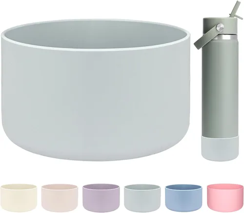 Miniatura 28 de HEYSKAY Bota protectora de silicona para botella de agua Hydro Flask, botella de agua de boca ancha, protector inferior de silicona antideslizante