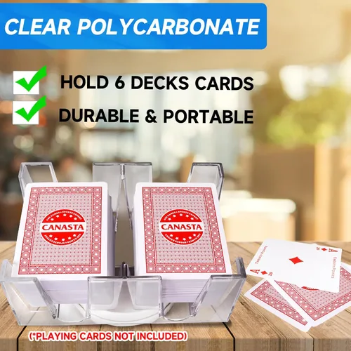 Miniatura 2 de GSE Games & Sports Expert Bandeja giratoria para cartas Canasta de 6 barajas, soporte giratorio de 360°, soportes giratorios para manos y pies