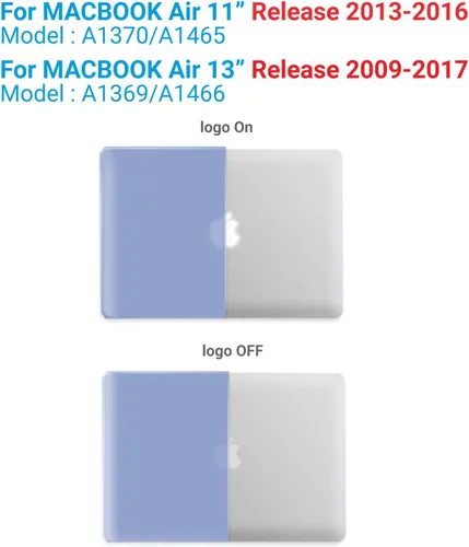 Miniatura 3 de IBENZER - Funda para MacBook Air de 13 pulgadas A1466 A1369, funda de carcasa dura con cubierta de teclado para Apple Mac Air 13 versión antigua