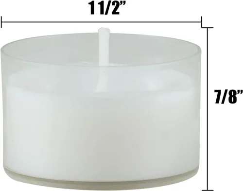 Miniatura 5 de Stonebriar 48 unidades de velas de té sin perfume, sin humo, de combustión larga, taza transparente, color blanco, con tiempo de combustión de 6 a 7