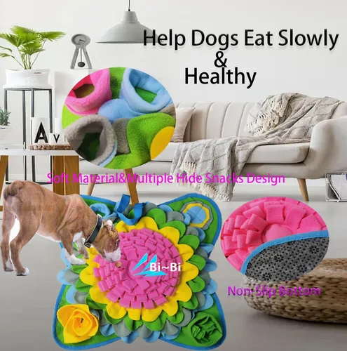 Miniatura 4 de Tapete de olfateo para perros, tapete de alimentación para cachorros, tapete para olfatear mascotas, gatos y gatos, interactivo, juguetes