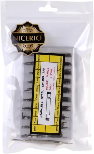 Miniatura 6 de NICERIO 400 piezas de correa de reloj profesional de acero inoxidable, barras de resorte con herramienta de reparación de removedor, 0.236 in