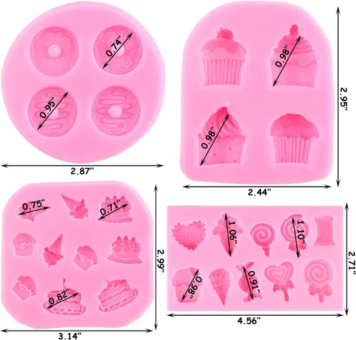 Miniatura 4 de ZiXiang Moldes de silicona para conos de helado, molde de dona, molde de caramelo para decoración de pasteles, decoración de cupcakes, polimero